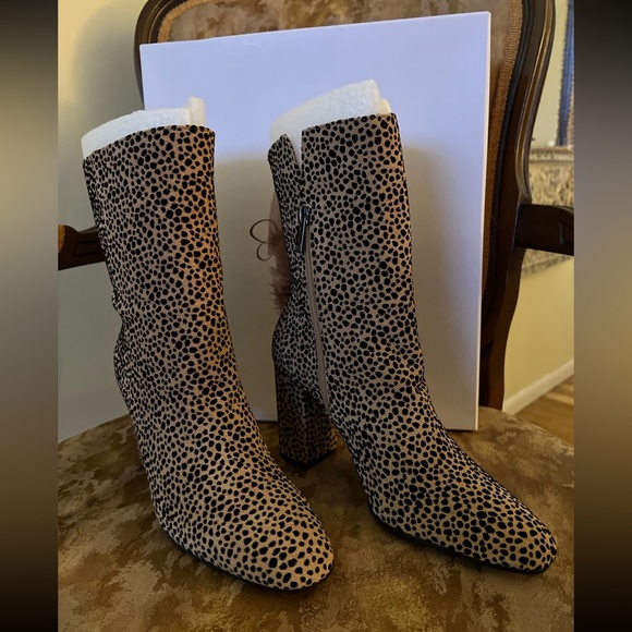 New Jessica Simpson, suede leather cheetah print ankle booties, 8 1/2 - Picture 8 of 14